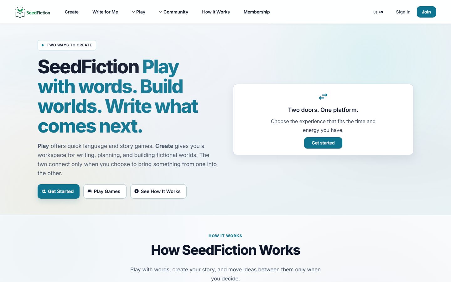SeedFiction writing and world-building workspace